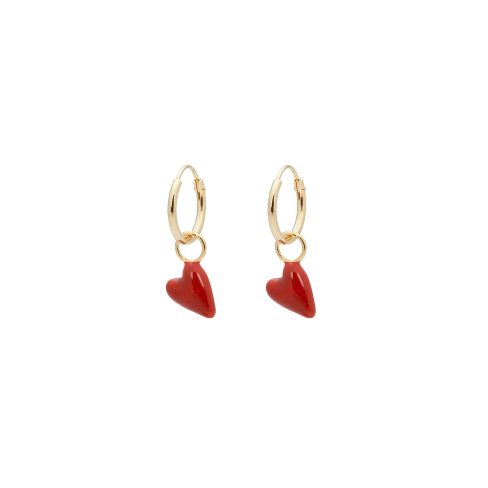 Anna and Nina Heart Beat Ring Earrings